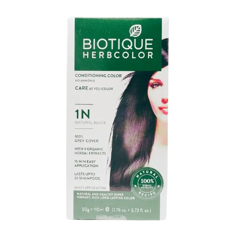 Herbcolor 1N Natural Black (50Gm) – Biotique