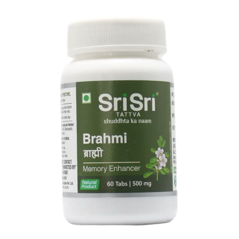 Brahmi Tablets (60Tabs) | Sri Sri Tattva Brahmi 500mg Tablet | Helps Support Memory & Brain Health