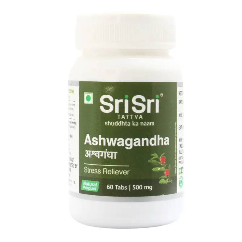 Sri Sri Tattva Ashwagandha Stress Reliever 500mg Tablet (60 Tabs )