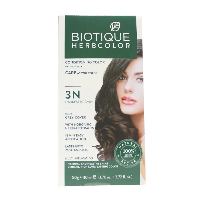 Herbcolor 3N Darkest Brown (50Gm) – Biotique