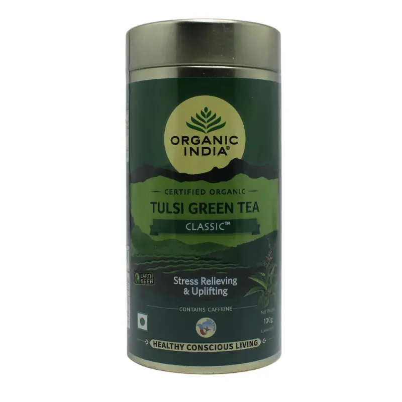 Tulsi Green Tea Classic (Tin) (100Gm) – Organic India