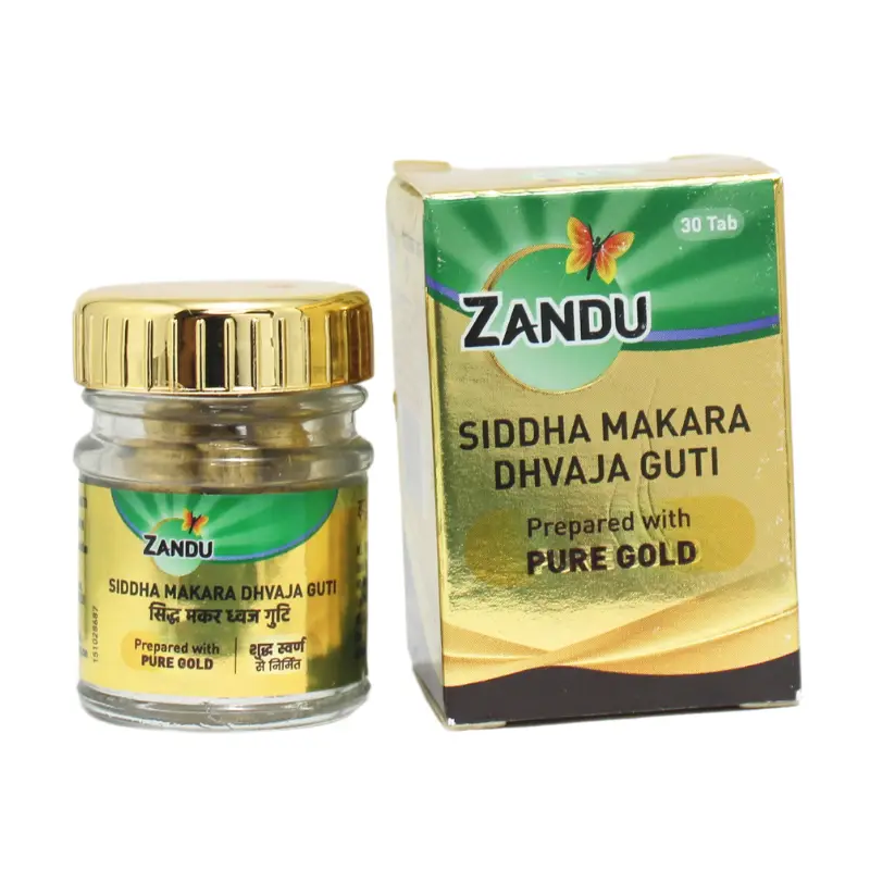 Siddha Makara Dvaja Guti (Pure Gold) 30tabs – Zandu Pharmaceutical