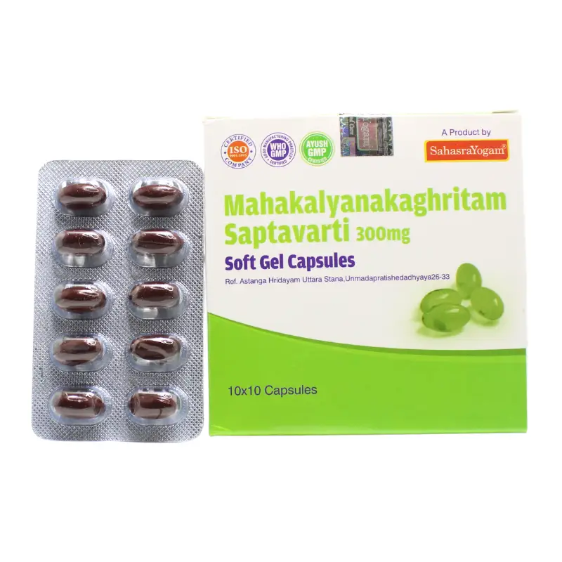 Mahakalyanakaghritam Saptavari 300Mg Softgel Capsules 1 – Sahasra Yogam