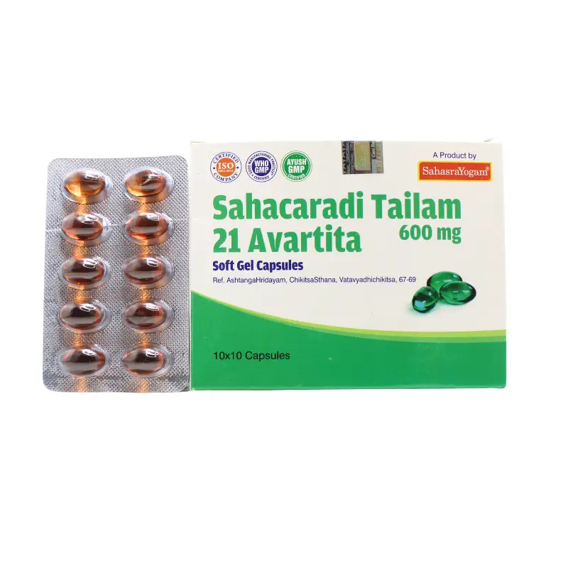 Sahacharadi 21 Avarthi Tailam 600Mg 10caps – Sahasra Yogam