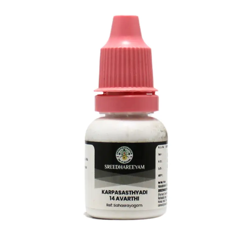 Karpasasthyadi 14 Avarthi Drops 10ml – Sreedhareeyam