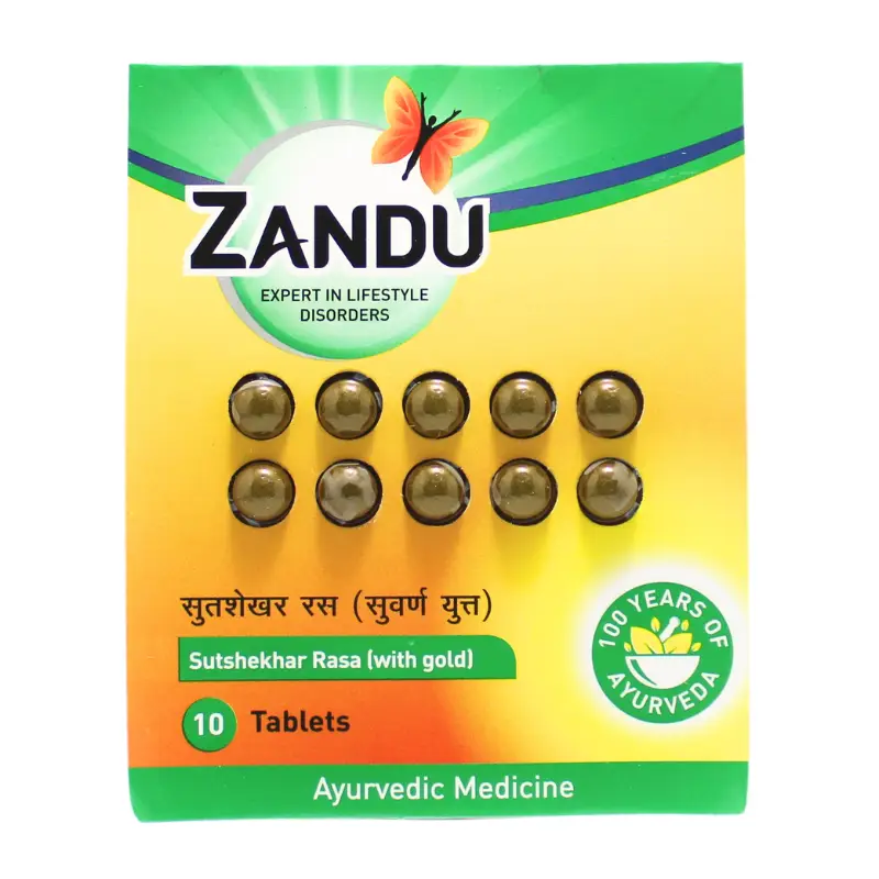 Sutshekhar Rasa (With Gold) 10tabs – Zandu Pharmaceutical
