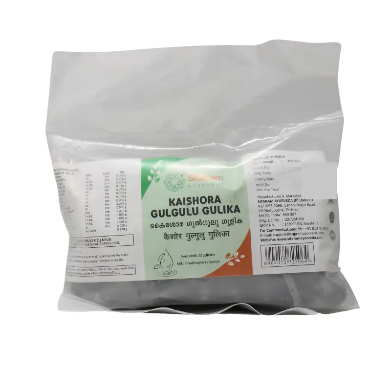 Kaishora Gulgulu Gulika 100tabs – Sitaram Ayurveda Pharmacy