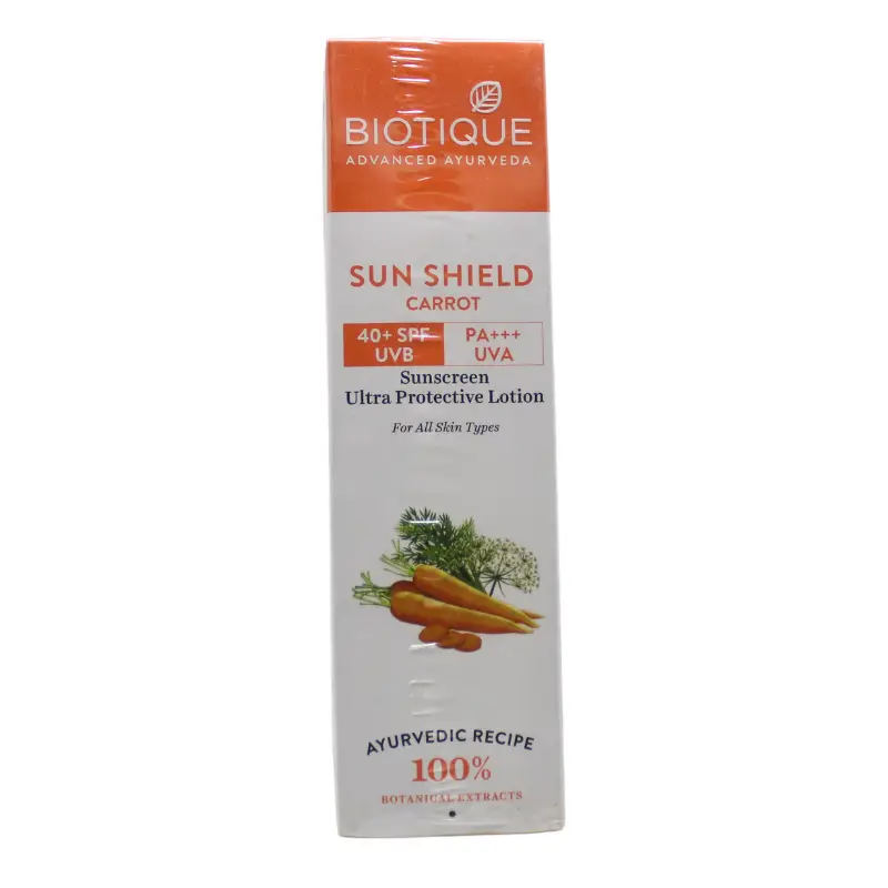 BIOTIQUE SUN SHIELD CARROT SPF 40 LOTION 50ML – BIOTIQUE