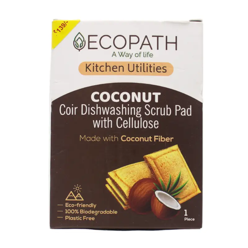 Ecopath Coconut Coir Dishwashing Scrub Pad With Cellulo – Ecopath