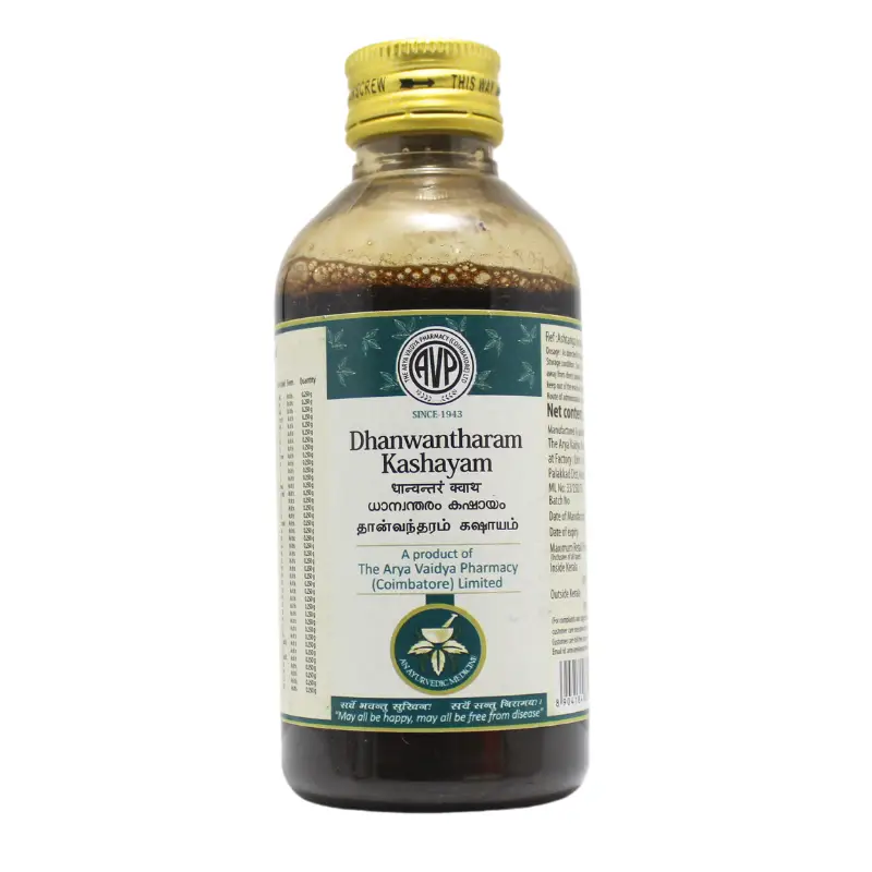 Dhanwantharam Kashayam (200ml) – Arya Vaidya Pharma