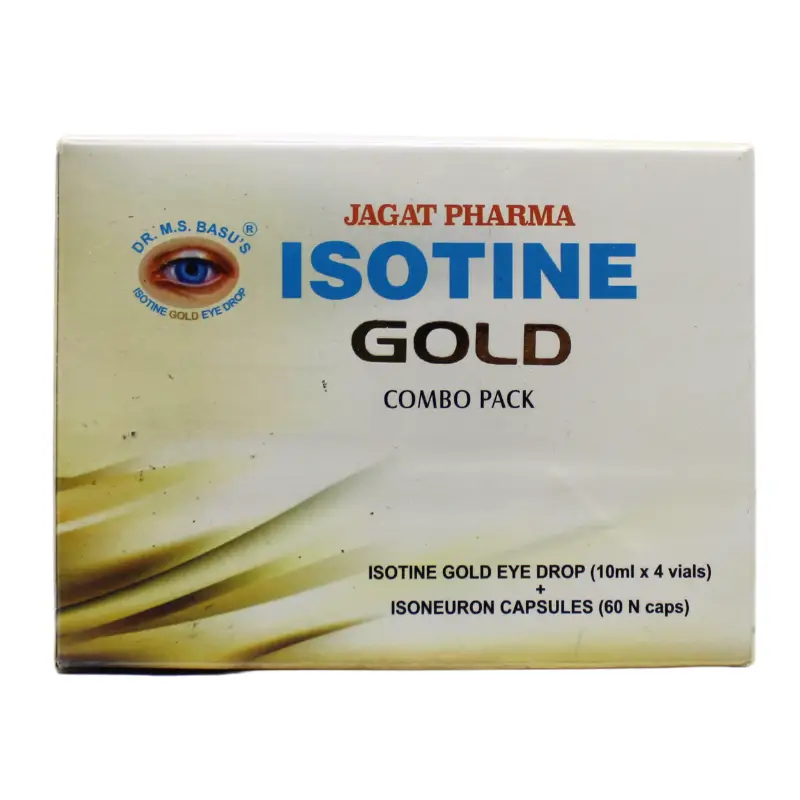 Isotine Gold Combo Pack (Isotine Gold Eye drops + Isoneuron Capsule) – Jagat Pharma